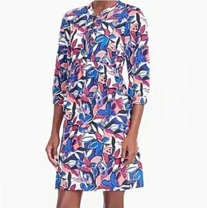 J. Crew Lace Up Butterfly Floral Printed Dress